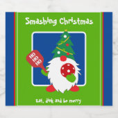 🎅 Weihnachtspickleball Bierflaschenetikett (Einzelnes Label)