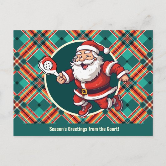 🎅 Weihnachtspickleball Feiertagspostkarte (Vorderseite)