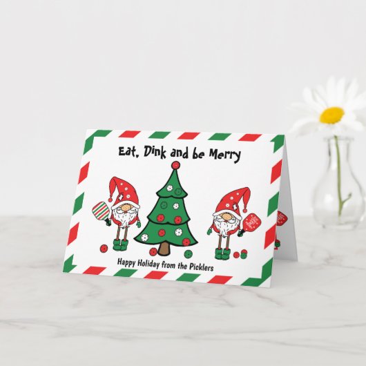 Weihnachtspickleball Karte (Kleine Pflanze)