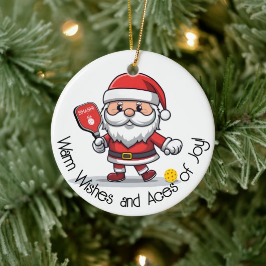 🎅 Weihnachtspickleball Keramik Ornament (Baum)