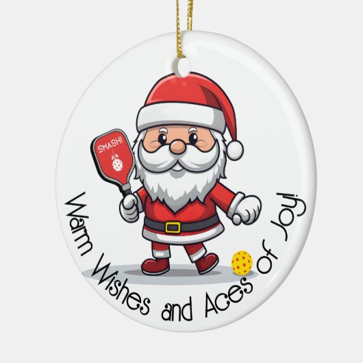 🎅 Weihnachtspickleball Keramik Ornament (Links)