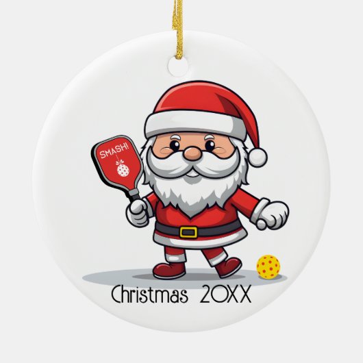 🎅 Weihnachtspickleball Keramik Ornament (Hinten)