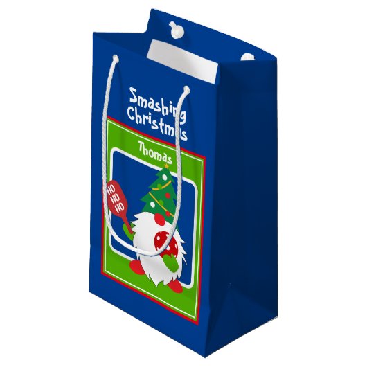 🎅 Weihnachtspickleball Kleine Geschenktüte (Vorderseite Schrägansicht)