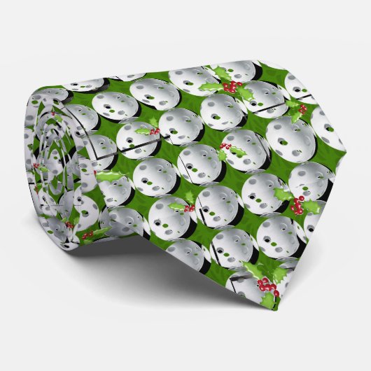 Weihnachtspickleball-Krawatte Krawatte (Gerollt)