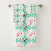 Weihnachtspickleball Ogee Muster Runde Badhandtuch Set (Insitu)