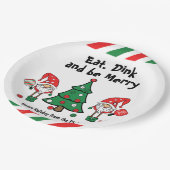 Weihnachtspickleball  pappteller (Schrägansicht)