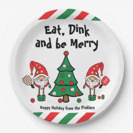 Weihnachtspickleball  pappteller