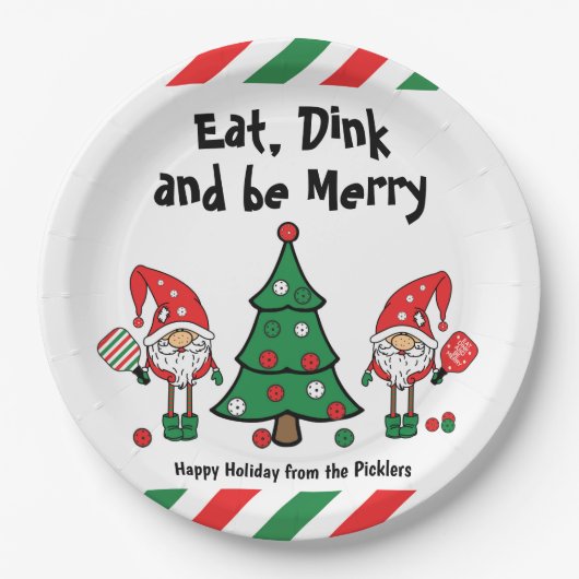Weihnachtspickleball  pappteller (Vorderseite)