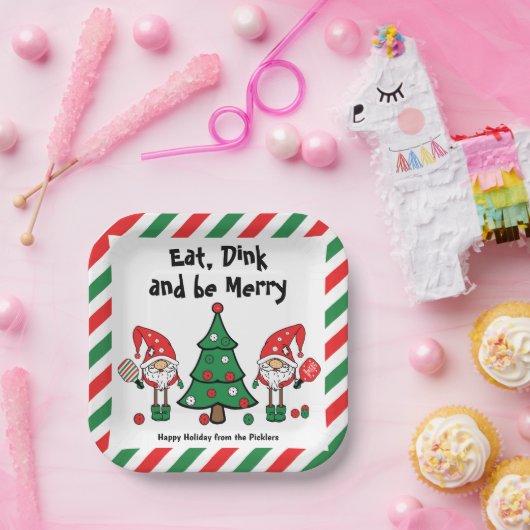 Weihnachtspickleball Pappteller (Party)