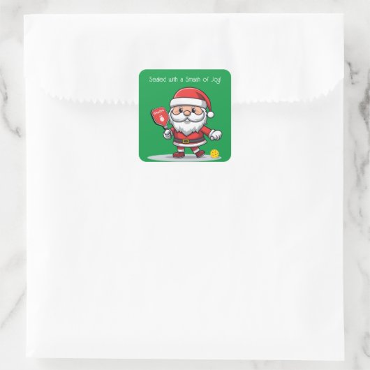 🎅 Weihnachtspickleball Quadratischer Aufkleber (Tasche)