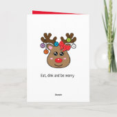 Weihnachtspickleball Rentier gefaltet Karte (Rückseite)