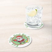 🎅 Weihnachtspickleball Runder Pappuntersetzer (Vor Ort)