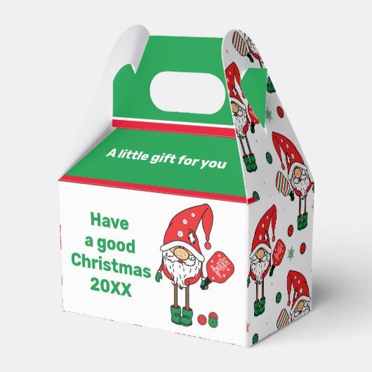 Weihnachtspickleball Santa Gable Favor Box Geschenkschachtel (Vorderseite)