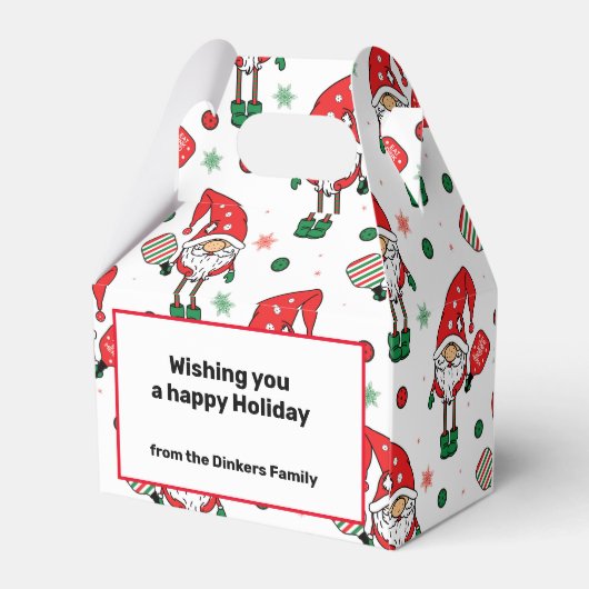 Weihnachtspickleball Santa Gable Geschenkschachtel (Rückseite)