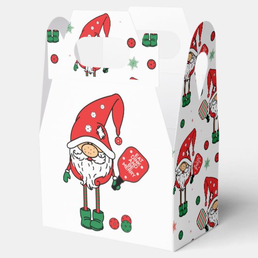 Weihnachtspickleball Santa Gable Geschenkschachtel (Geöffnet)