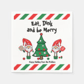 Weihnachtspickleball Serviette (Vorderseite)