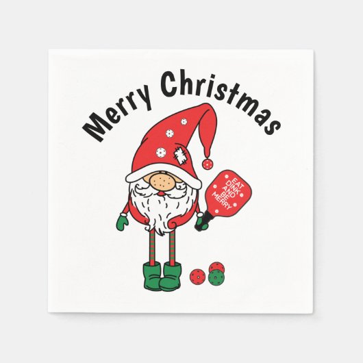 Weihnachtspickleball Serviette (Vorderseite)