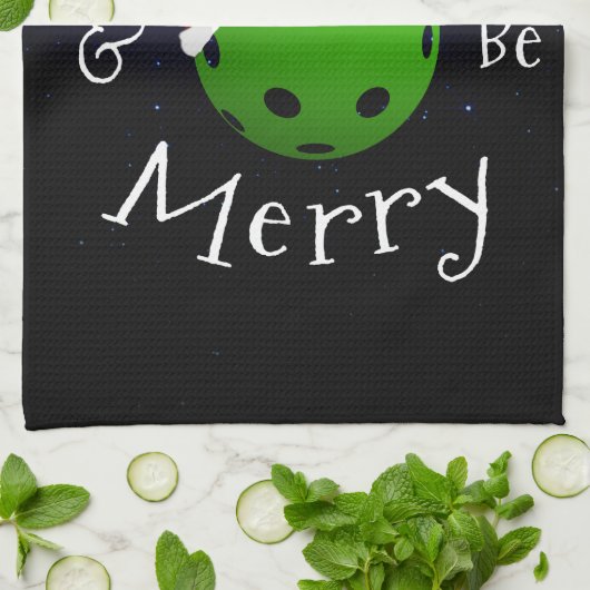 Weihnachtspickleball-Sprichwort Geschirrtuch (Gefaltet)