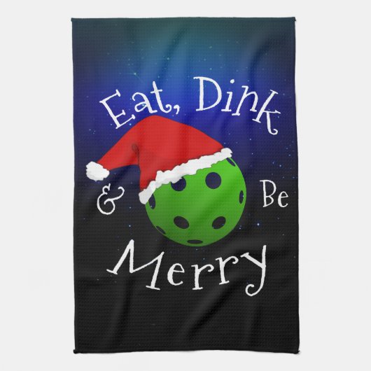 Weihnachtspickleball-Sprichwort Geschirrtuch (Vertikal)