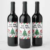 Weihnachtspickleball Weinetikett (Flaschen)