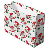 Weihnachtspicklebmuster große Geschenktasche Große Geschenktüte (Vorderseite Schrägansicht)