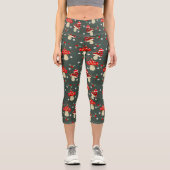 Weihnachtspilze Capri Leggings (Vorderseite)