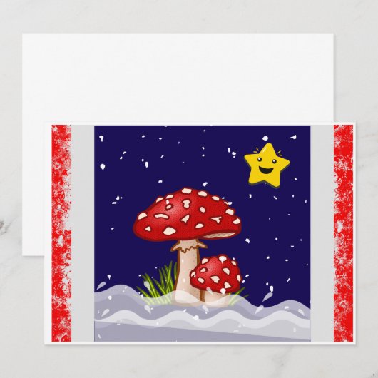 Weihnachtspilze Einladung (Vorne/Hinten)