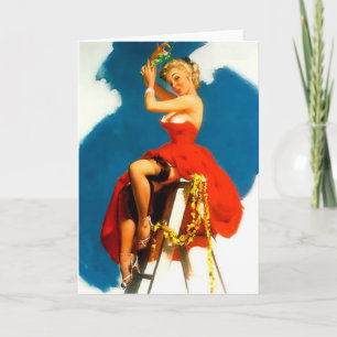 WeihnachtsPin-up-Girl-Flugzehe Feiertagskarte
