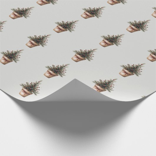 Weihnachtspinecone Baum rustikale Feiertage Gewohn Geschenkpapier (Ecke)