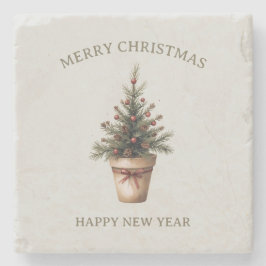 Weihnachtspinecone Baum rustikale Feiertage Gewohn Steinuntersetzer