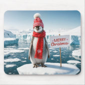 Weihnachtspinguin auf einem Eisberg Mousepad (Vorne)