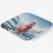 Weihnachtspinguin auf einem Eisberg Pappteller (Gewinkelt)