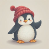 Weihnachtspinguin Aufkleber (Vorderseite)