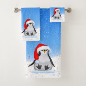 Weihnachtspinguin Badhandtuch Set (Insitu)