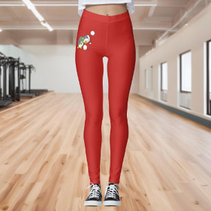 Weihnachtspinguin bekommt eine Schneeball Leggings