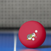 Weihnachtspinguin bekommt eine Schneeball Tischtennisball (Netto)