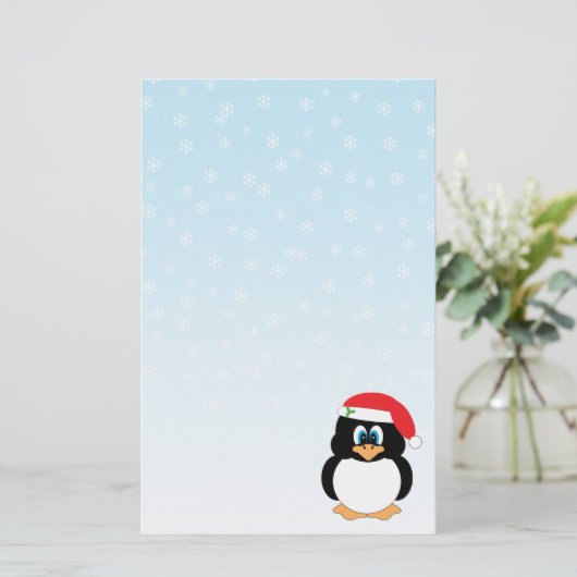 WeihnachtsPinguin-Briefpapier Briefpapier (Stehend Vorderseite)