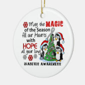 WeihnachtsPinguin-Diabetes Keramik Ornament (Links)