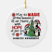 WeihnachtsPinguin-Diabetes Keramik Ornament (Hinten)