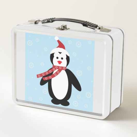 WeihnachtsPinguin-Entwurf Metall Lunch Box (Vorderseite)