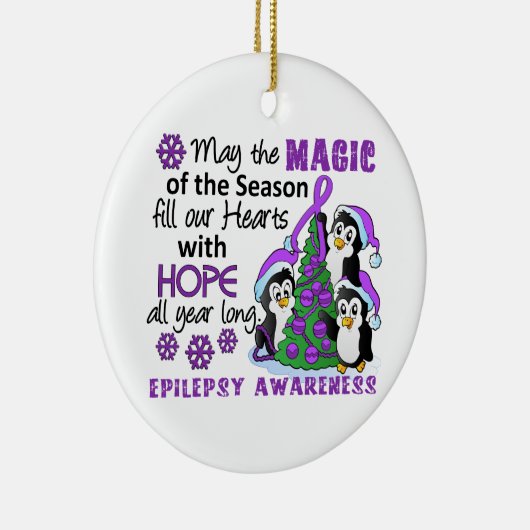 WeihnachtsPinguin-Epilepsie Keramikornament (Rechts)