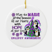 WeihnachtsPinguin-Epilepsie Keramikornament (Hinten)