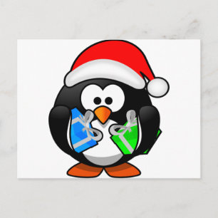 Weihnachtspinguin Feiertagspostkarte
