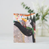 Weihnachtspinguin Feiertagspostkarte (Stehend Vorderseite)