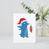 Weihnachtspinguin Feiertagspostkarte (Stehend Vorderseite)