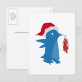Weihnachtspinguin Feiertagspostkarte (Vorne/Hinten)