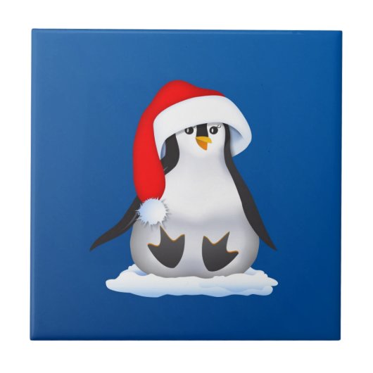 Weihnachtspinguin Fliese (Vorderseite)