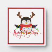 Weihnachtspinguin Fotoplatte (Vorderseite)