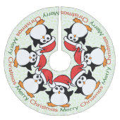 WeihnachtsPinguin-frohe Weihnachten Polyester Weihnachtsbaumdecke (Vorderseite)
