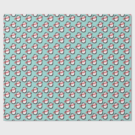 Weihnachtspinguin Geschenkpapier (Flach)